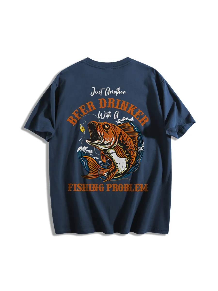 Fishing Print On The Back T-Shirts