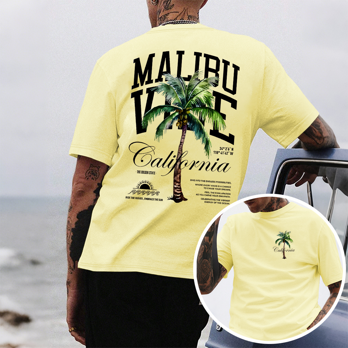 Malibu Inspired Tropical Graphic T-Shirt