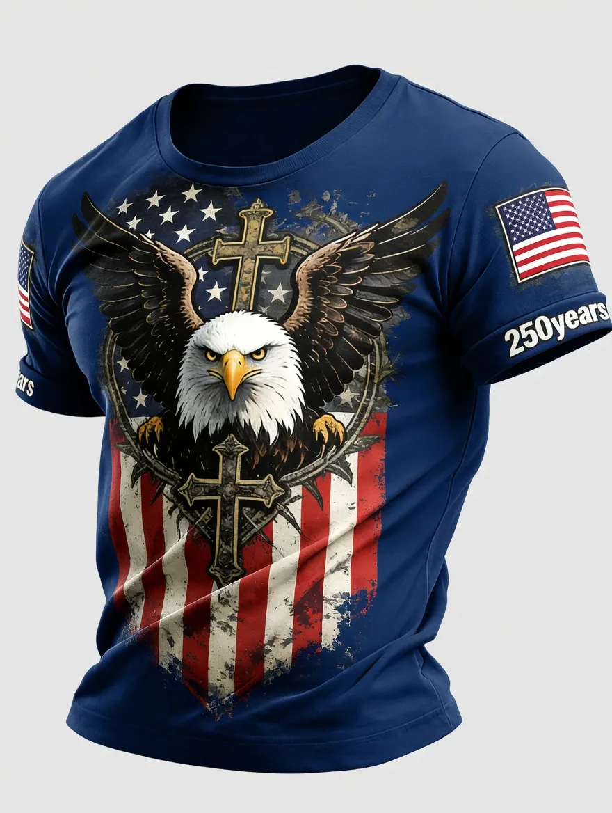 Men's Retro Faith 250th Anniversary American Short-Sleeve T-Shirt