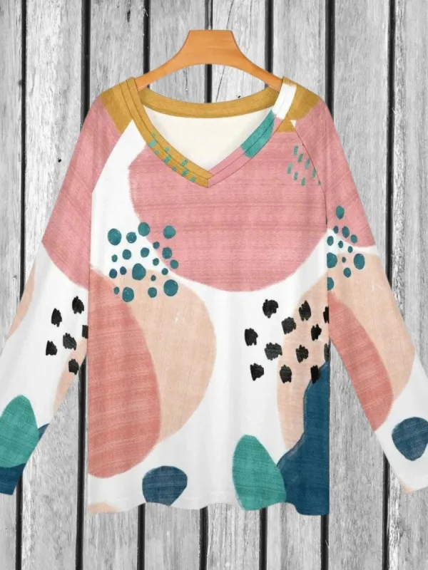 Artistic Abstract Print T-Shirt