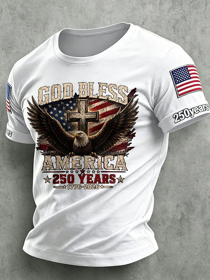 Men'S America Flag Printed Casual T-Shirt