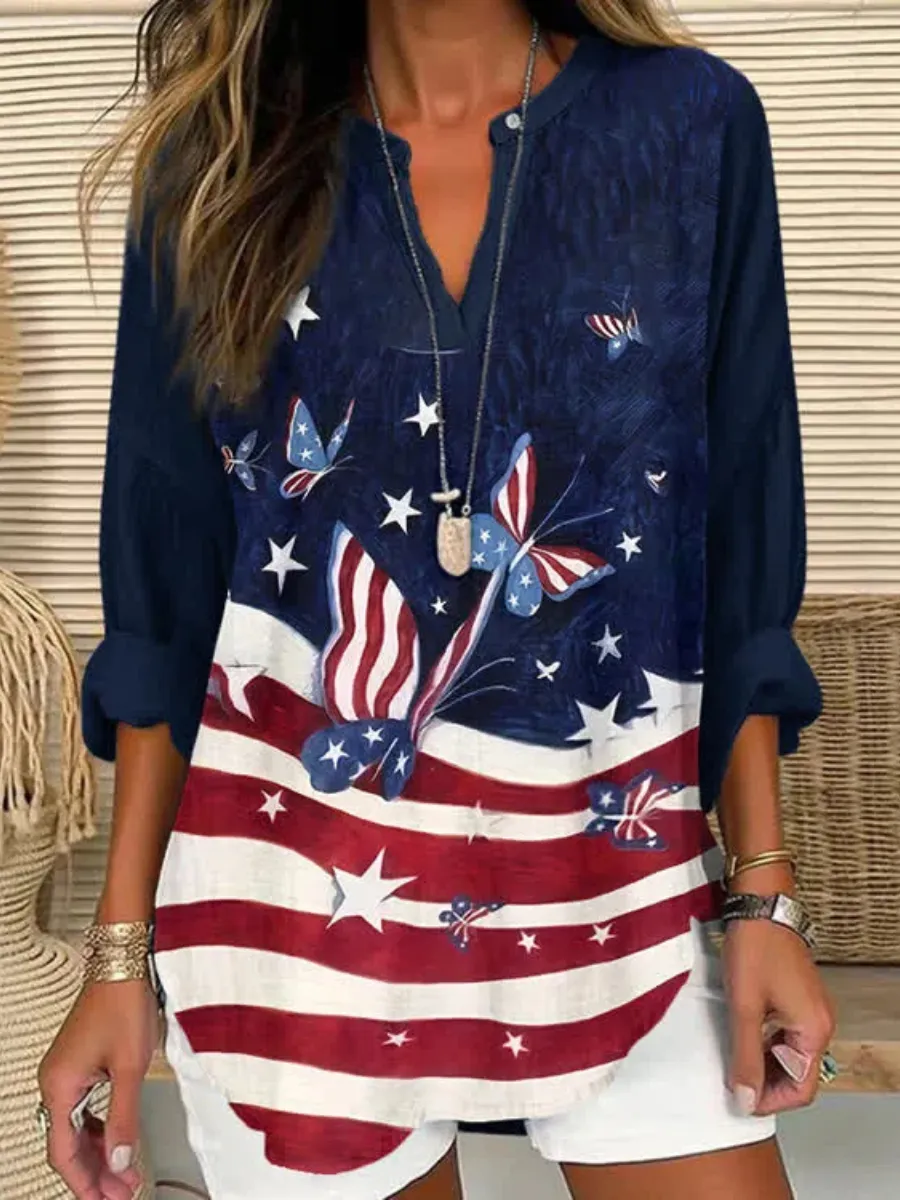 Women'S 250Th Anniversary Printed Casual Top