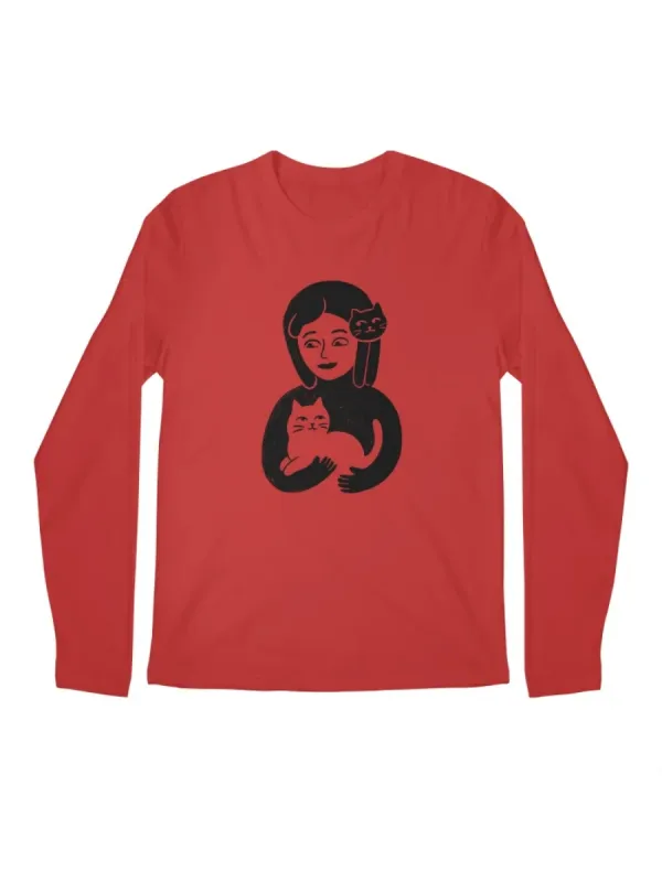 Girl and Cat Graphic T-Shirt