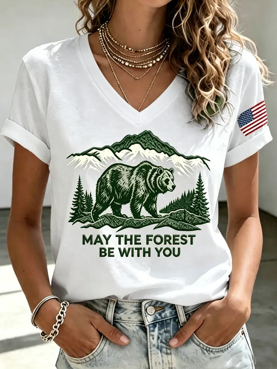 Women's May the Forest Be with You Printed T-shirt