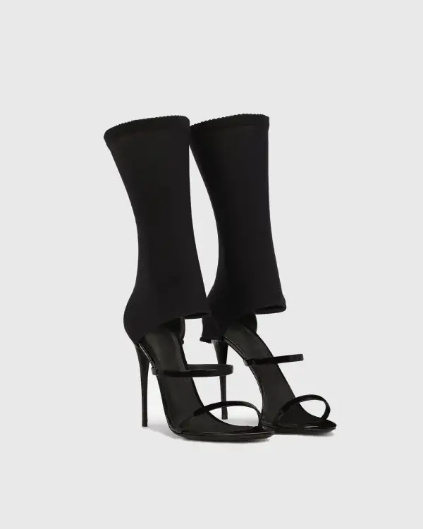 Wrap Ankle Sandals in Black
