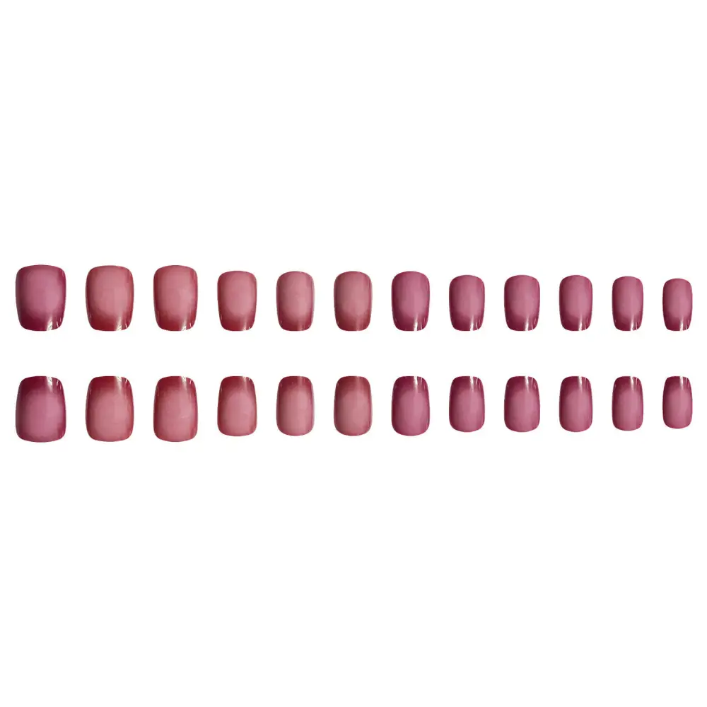 Nailhour 24Pcs Gradient Cat Eye Short Square Press On Nails