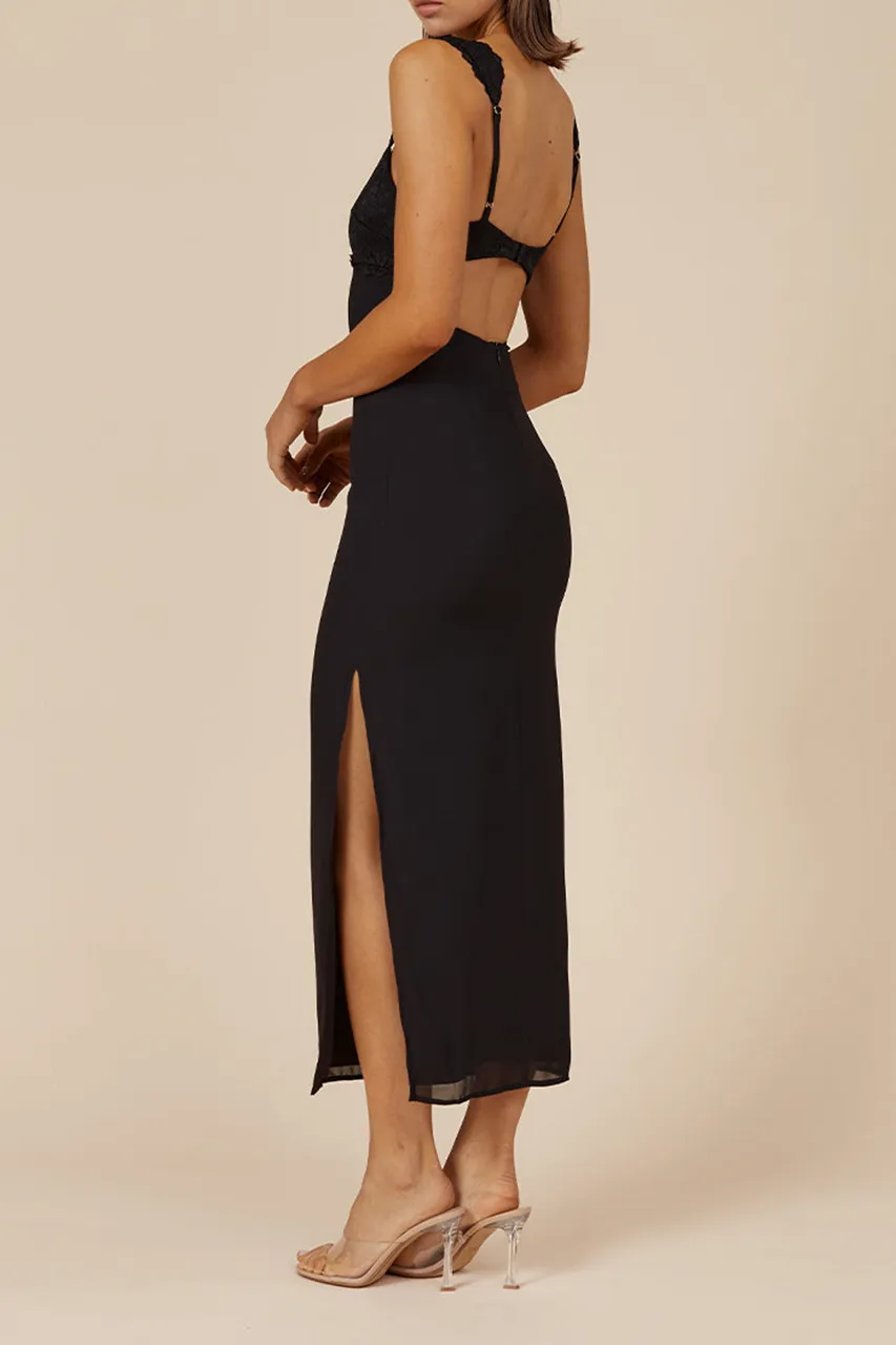 Leopard Print Cut Out Midi Dress