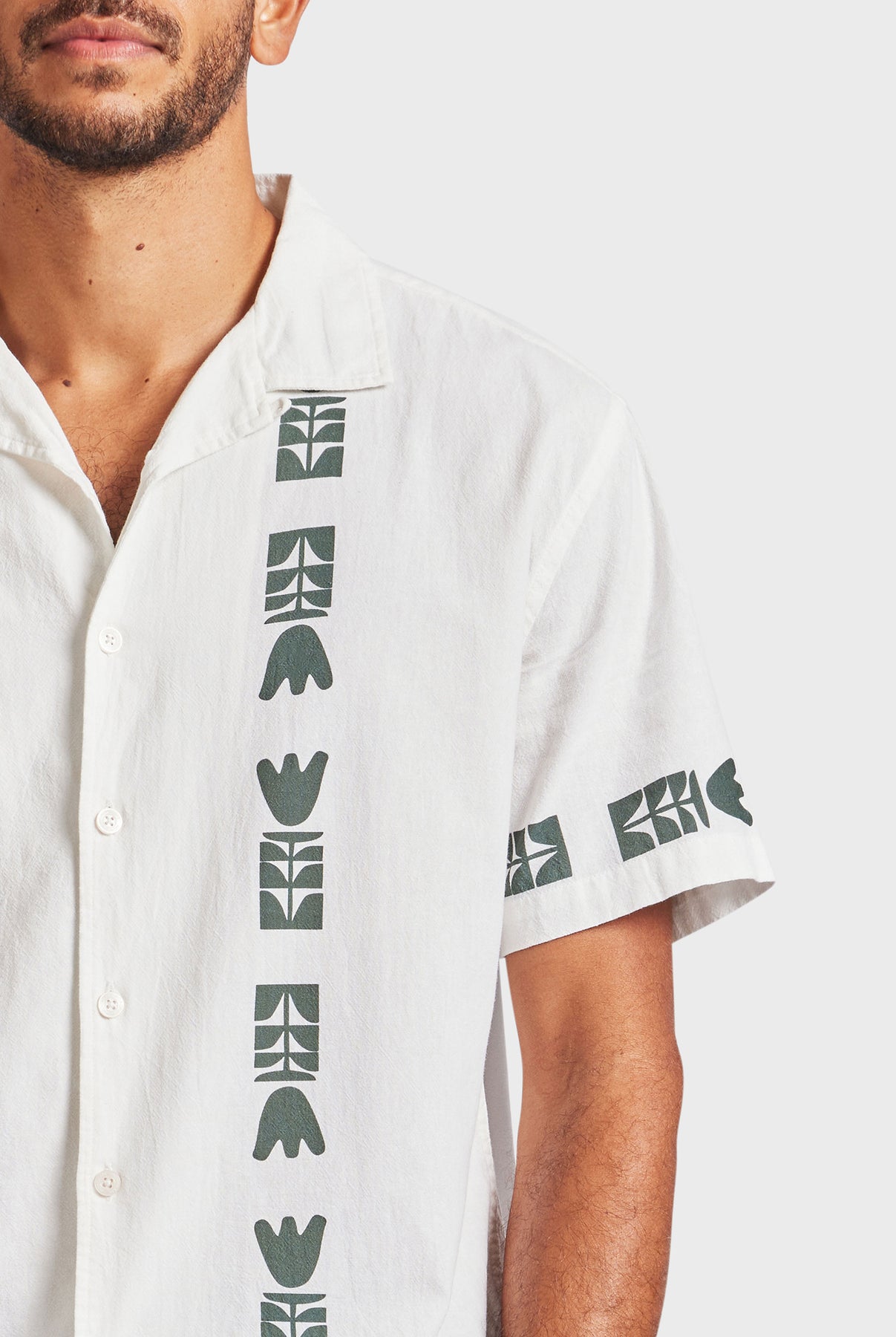 Kemp Short Sleeve Shirt- Navy/white