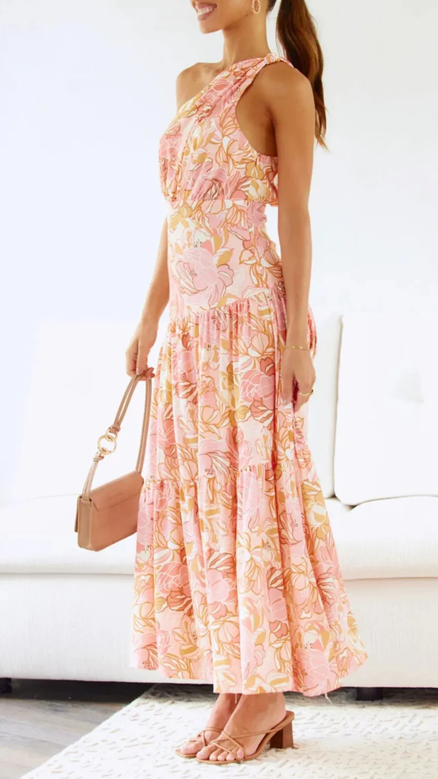 Knot Detail In Shoulder Strap Maxi Dress