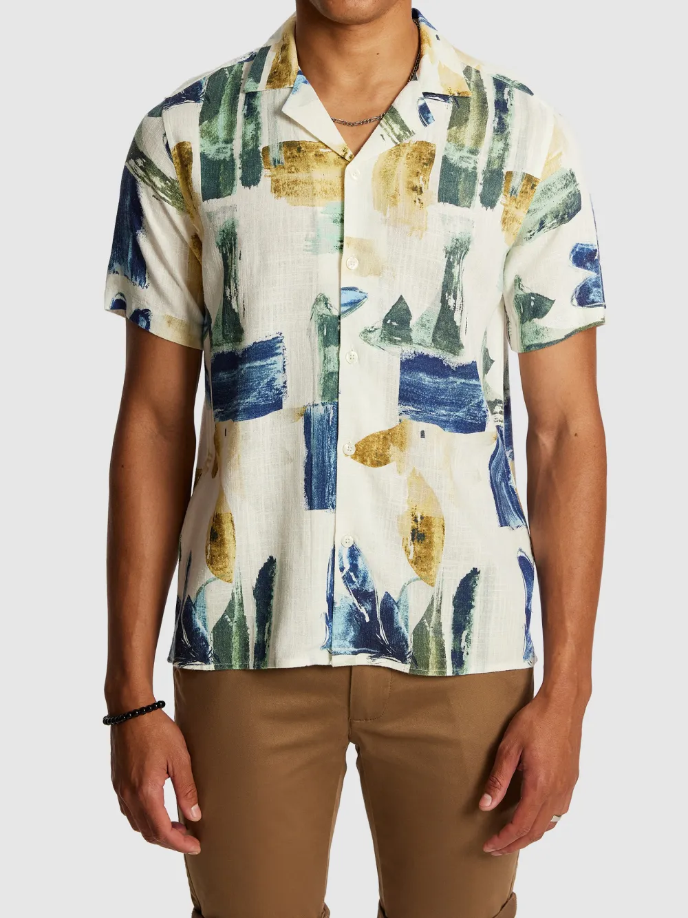 Multicolor Abstract Print Short Sleeve Shirt