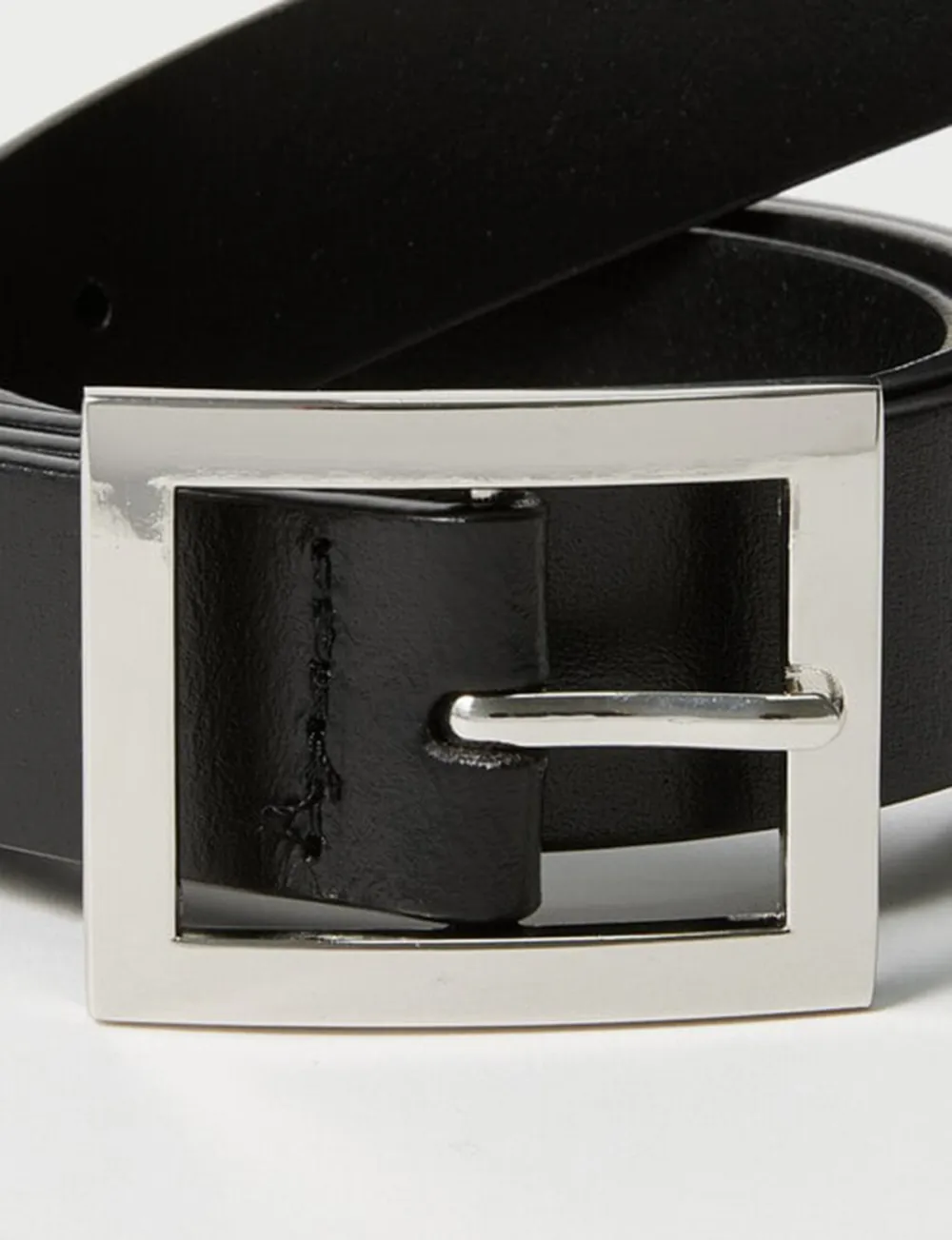 Minimalist Business Style Black Leather Belt