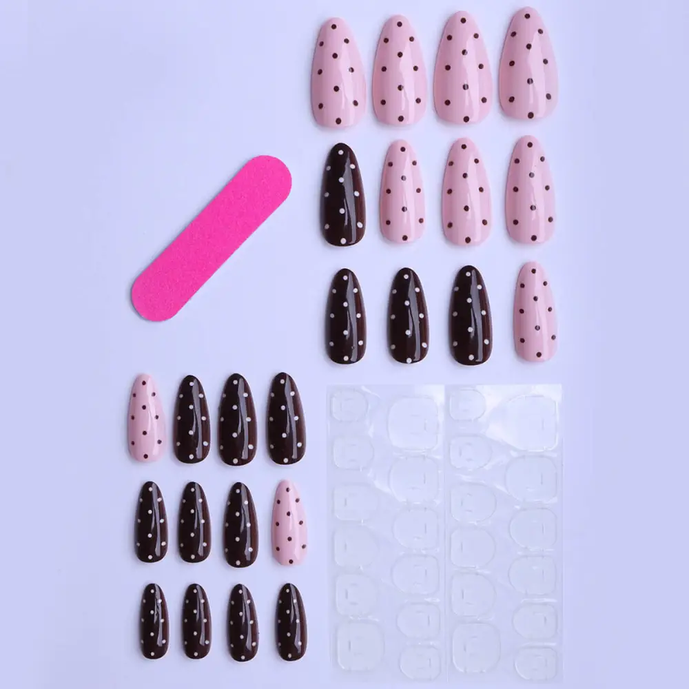 Nailhour 24Pcs Vintage Autumn Medium Almond Press On Nails