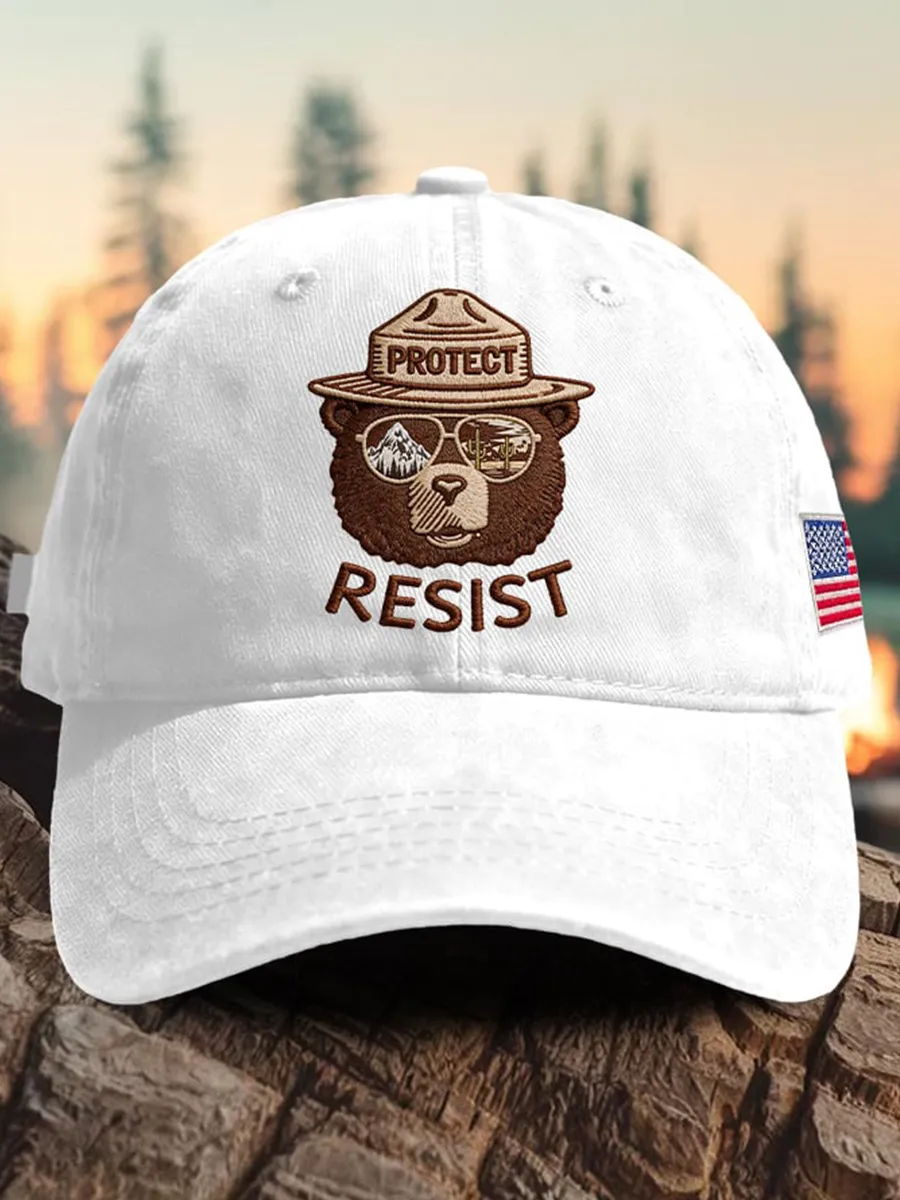 Retro Protect And Resist Print Baseball Cap