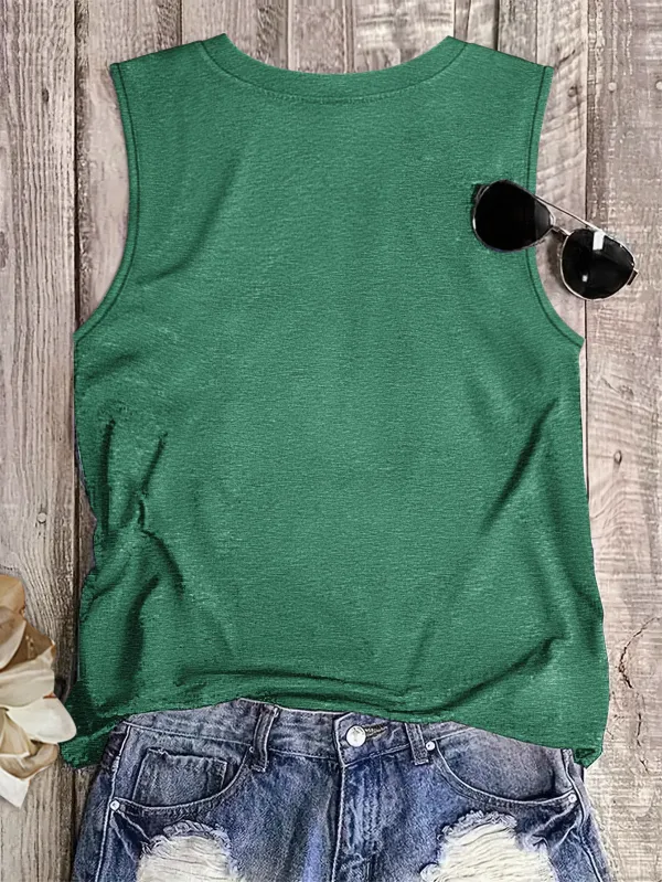 Minimalist Orange Sun Cross Ray Fresh Print Tank Top