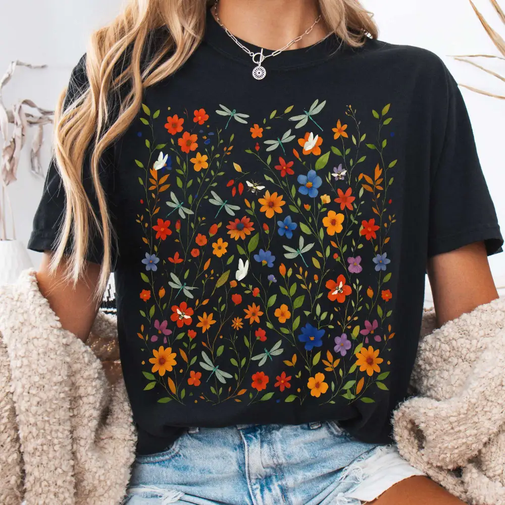 Dragonfly Wildflowers T-Shirt