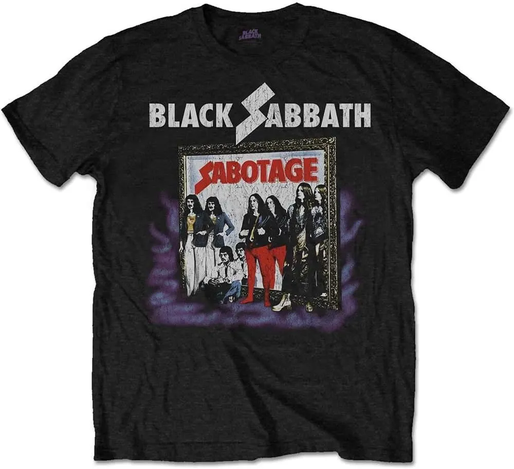 Men's Vintage Black Sabbath Printed Round Neck T-Shirt