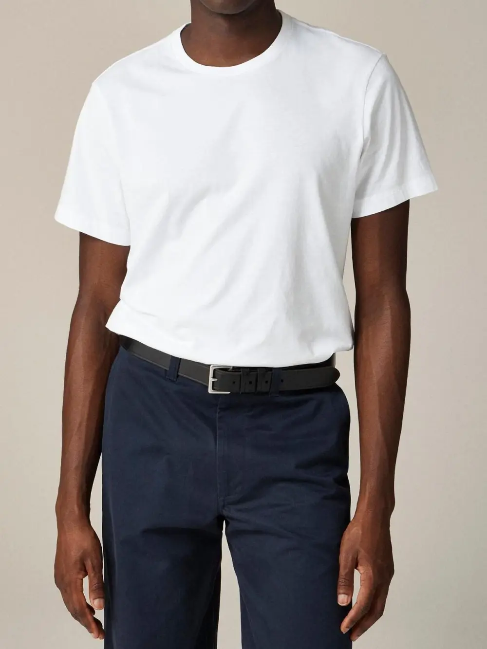 White Solid Color Crew Neck T-Shirt - USA250TEESHOP