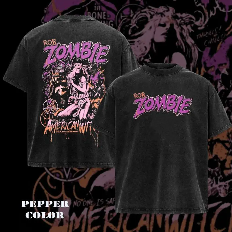 Vintage Rob Zombie metal band Washed T-Shirt