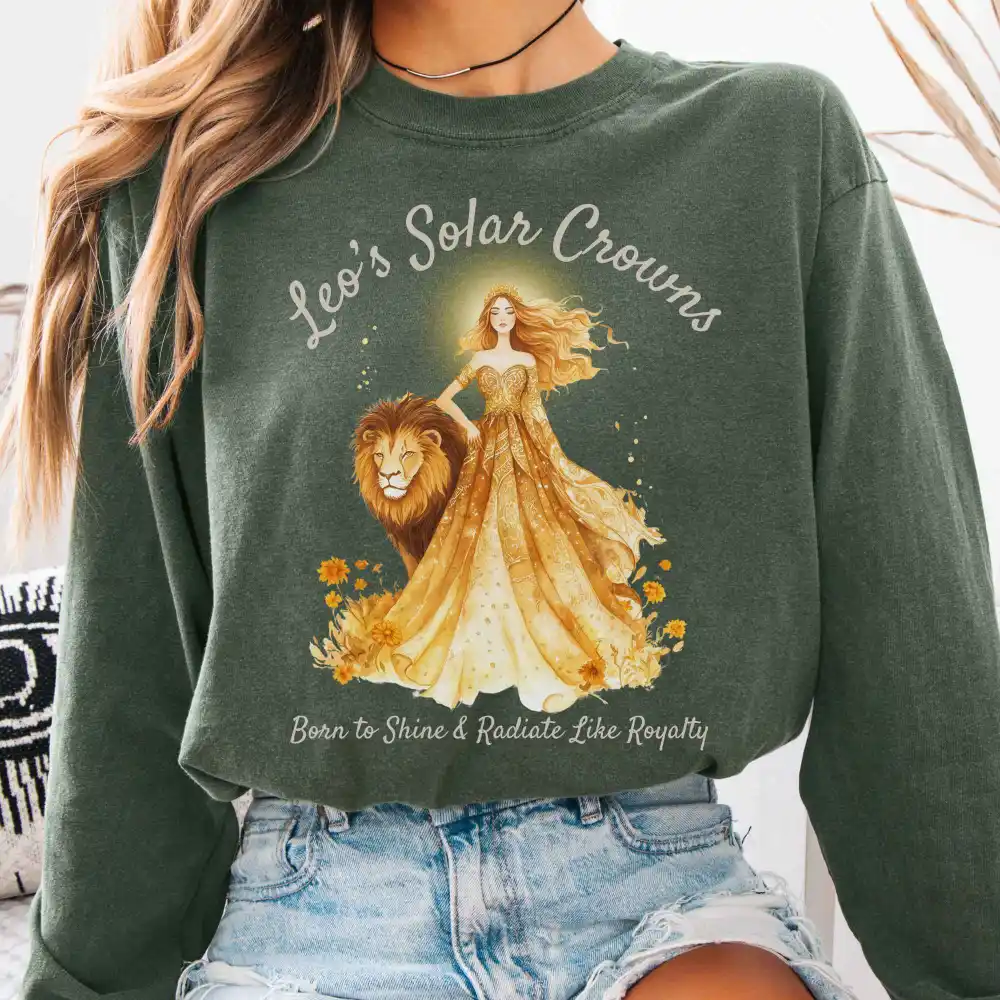 Leo's Solar Crowns Zodiac Long Sleeve Tee