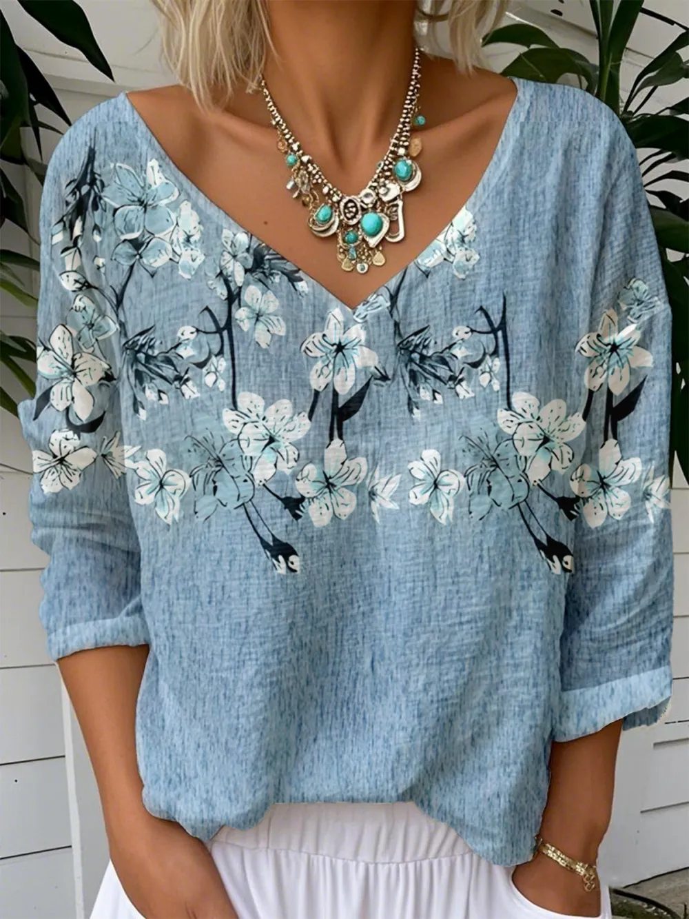 Women's Flower Print Shirt