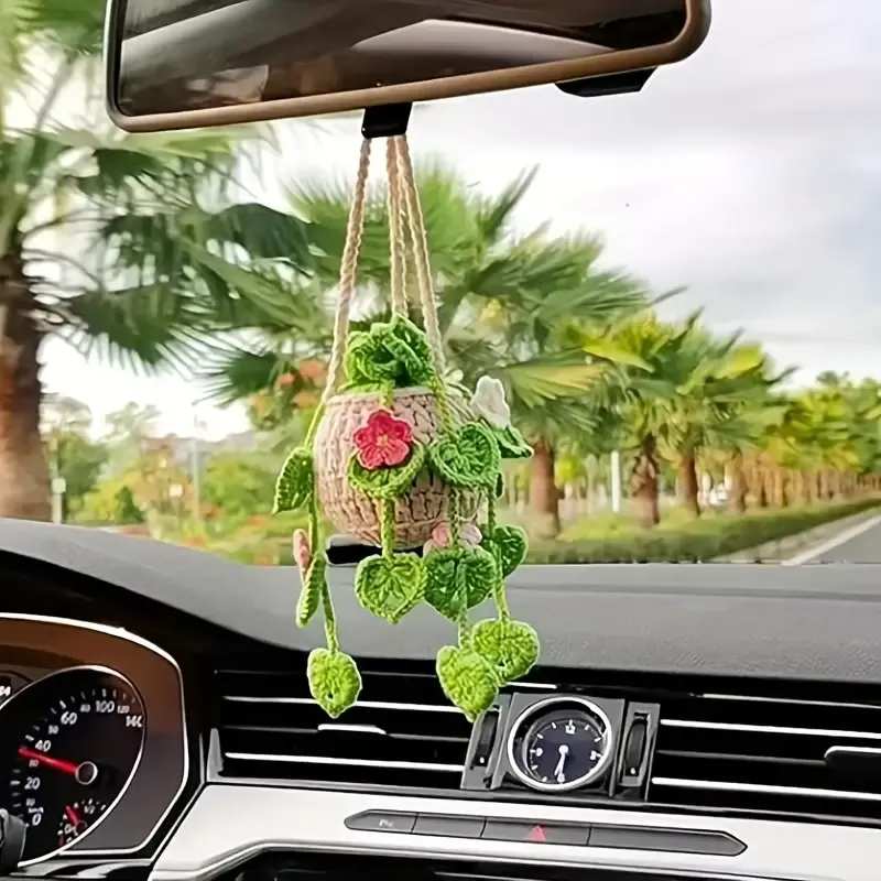 Handmade FlowersFabric Hanging Car Handmade Flower Basket Design