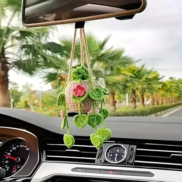 Handmade FlowersFabric Hanging Car Handmade Flower Basket Design