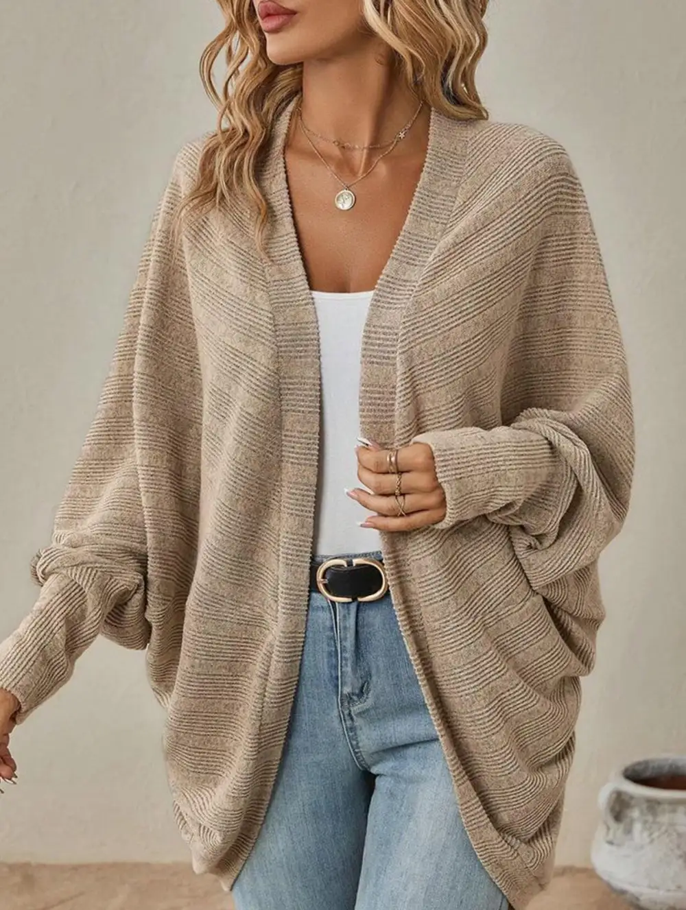 Mid Length Knitted Cardigan