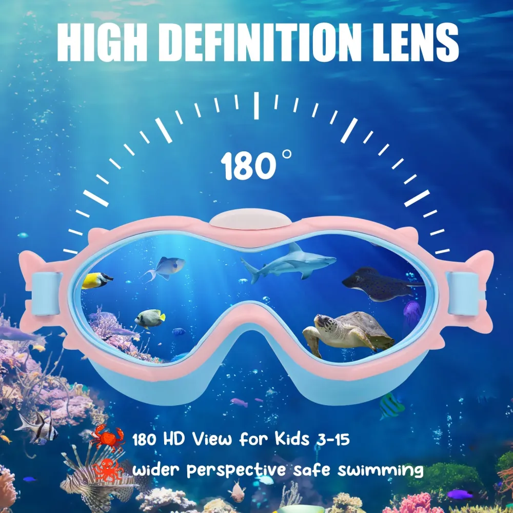 Upgraded Children'S Full-Coverage Swimming Goggles With Earplugs