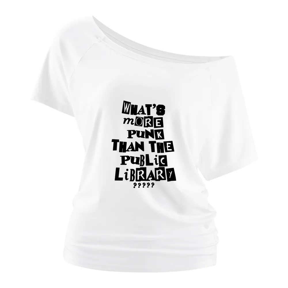 Black Letters Off Shoulder T-shirts