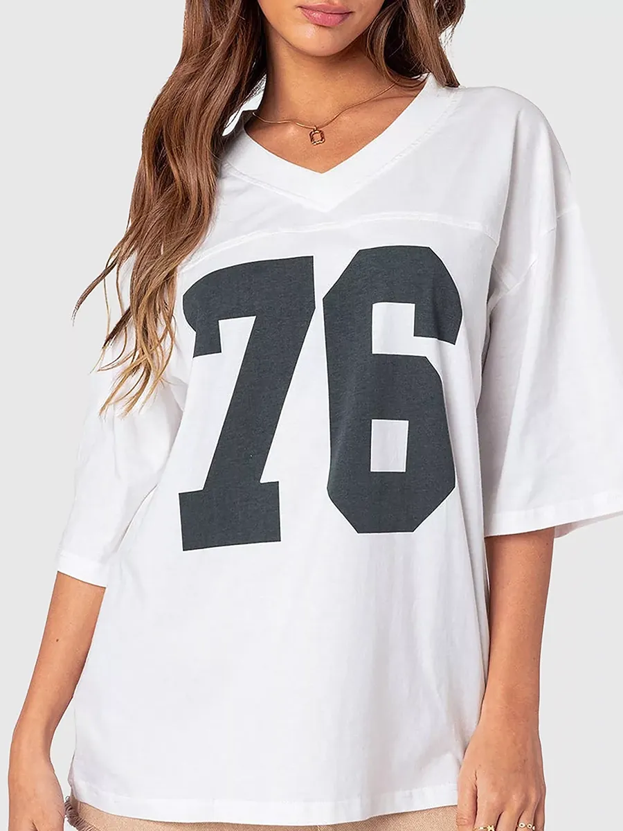 Lady 76 Digital Print Long T-Shirt
