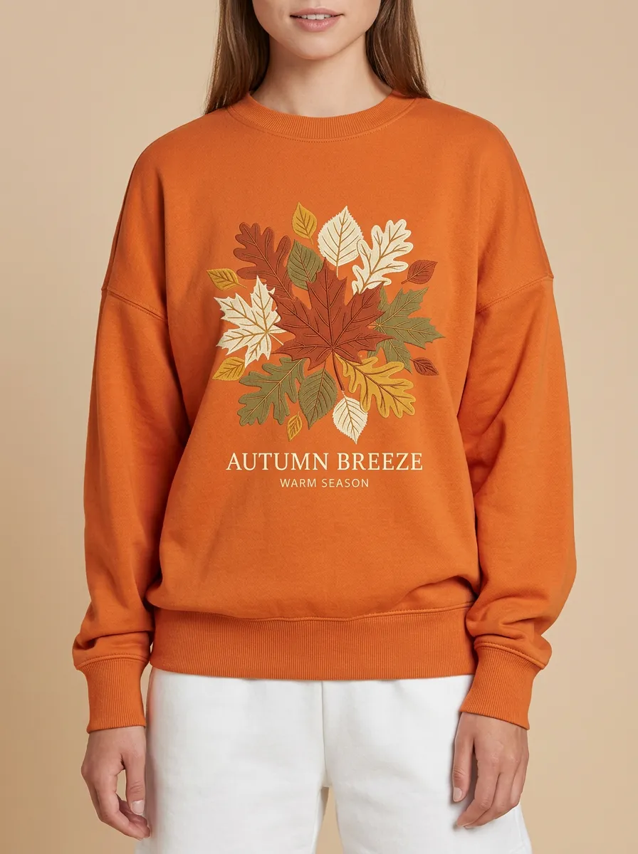 Meadow   Rust Printed Women's Graphic Sweatshirt