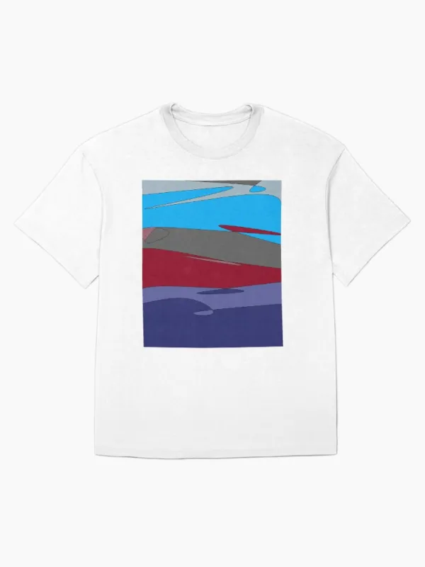 Abstract Multi Color Blue Purple Grays Oversized T-Shirt