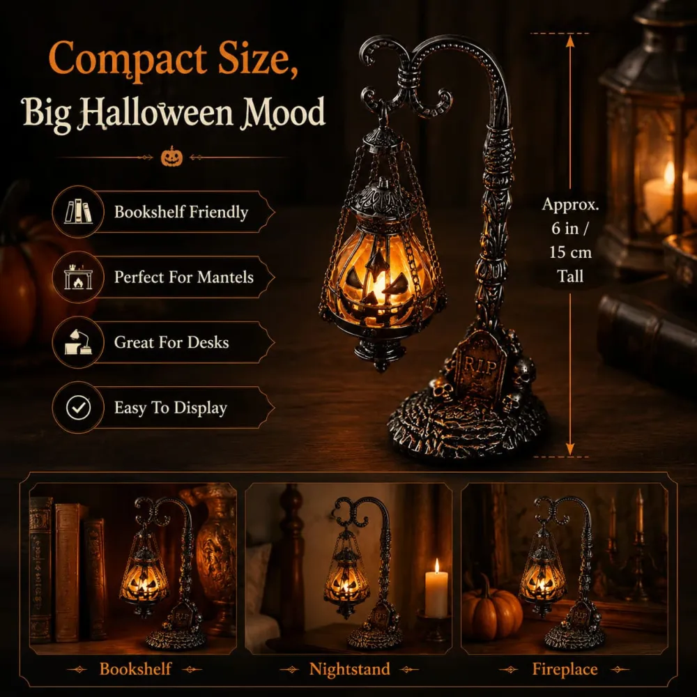 Halloween  Gothic Pumpkin Lantern Stand