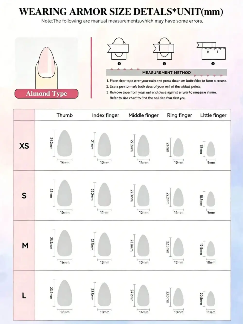 Nailhour 24Pcs French Medium Almond 3D Cat Eye Press On Nails