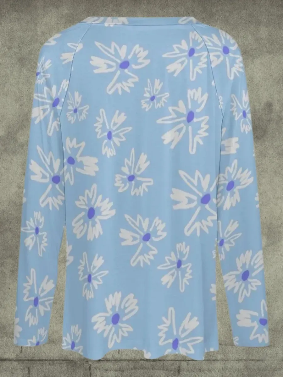 Doodle Daisy V-Neck T-Shirt