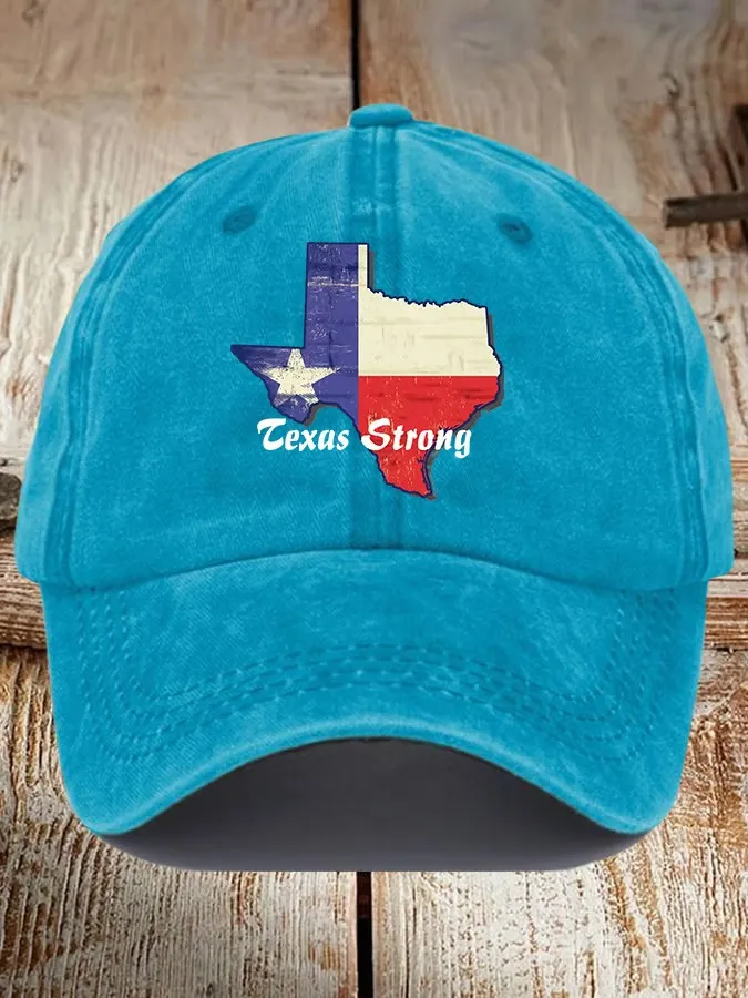 Retro Texas Strong Print Baseball Cap