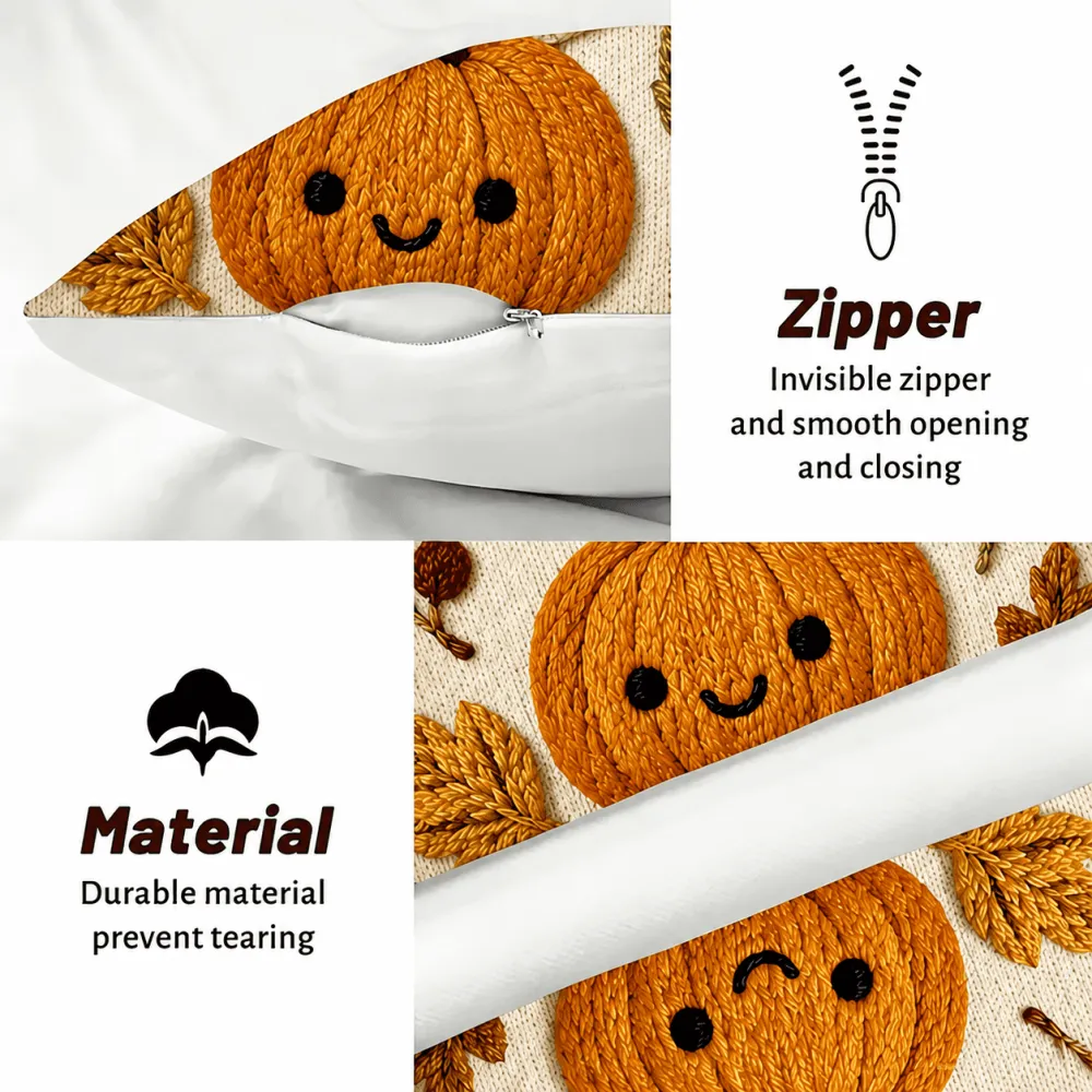 2026 Halloween Autumn Sofa Pumpkin Pillowcase And Cushion Cover（45 * 45CM）