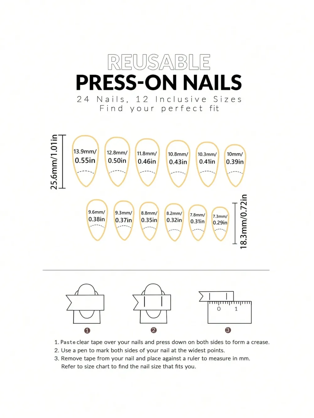 Nailhour 24pcs French White Ombre 3D Floral Decor Short Almond Press-On Nails