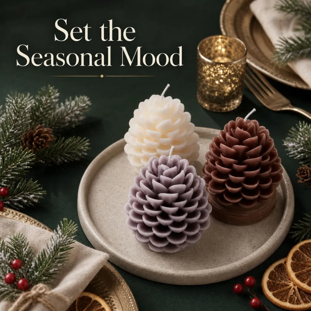 Christmas Handmade Pine Cone Soy Wax Scented Candle