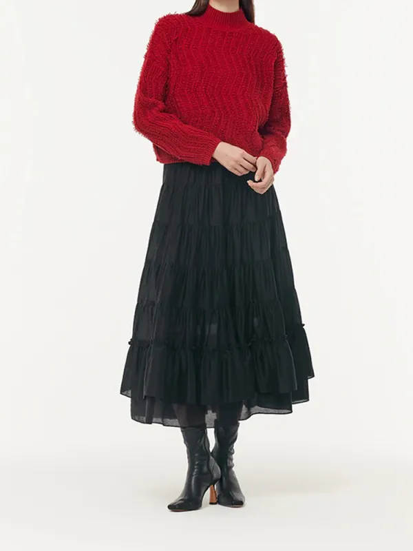 Wool Chili Red Women Sweater
