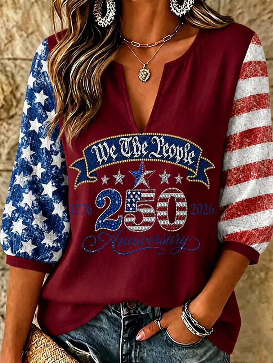 Women's 250th Anniversary Printed Casual Top