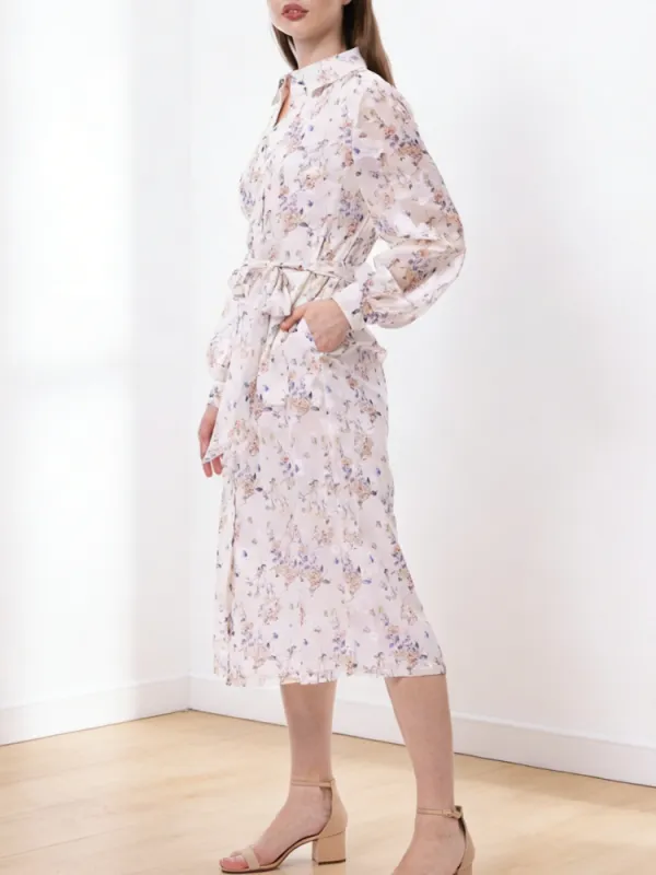 Elegant Flower Printed Midi Dress