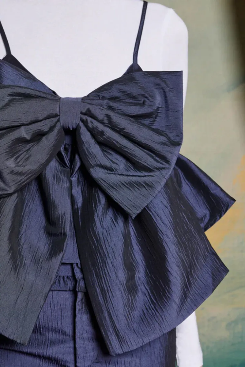 Bow Accentuated Layered Camisole Tops