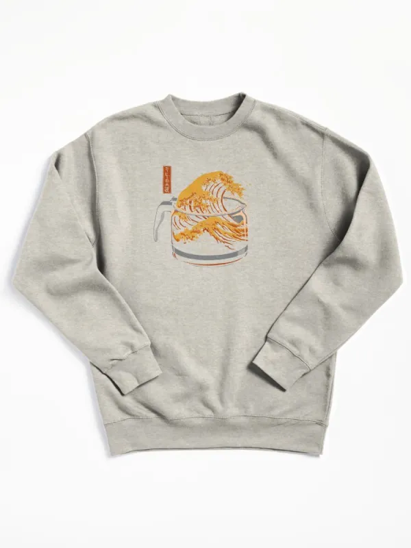 The Great Wave Of Coffee Pullover Sweatshirt