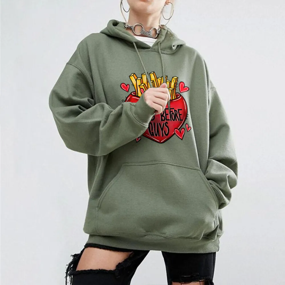 A Red Heart Filled With Fries Sweatshirts