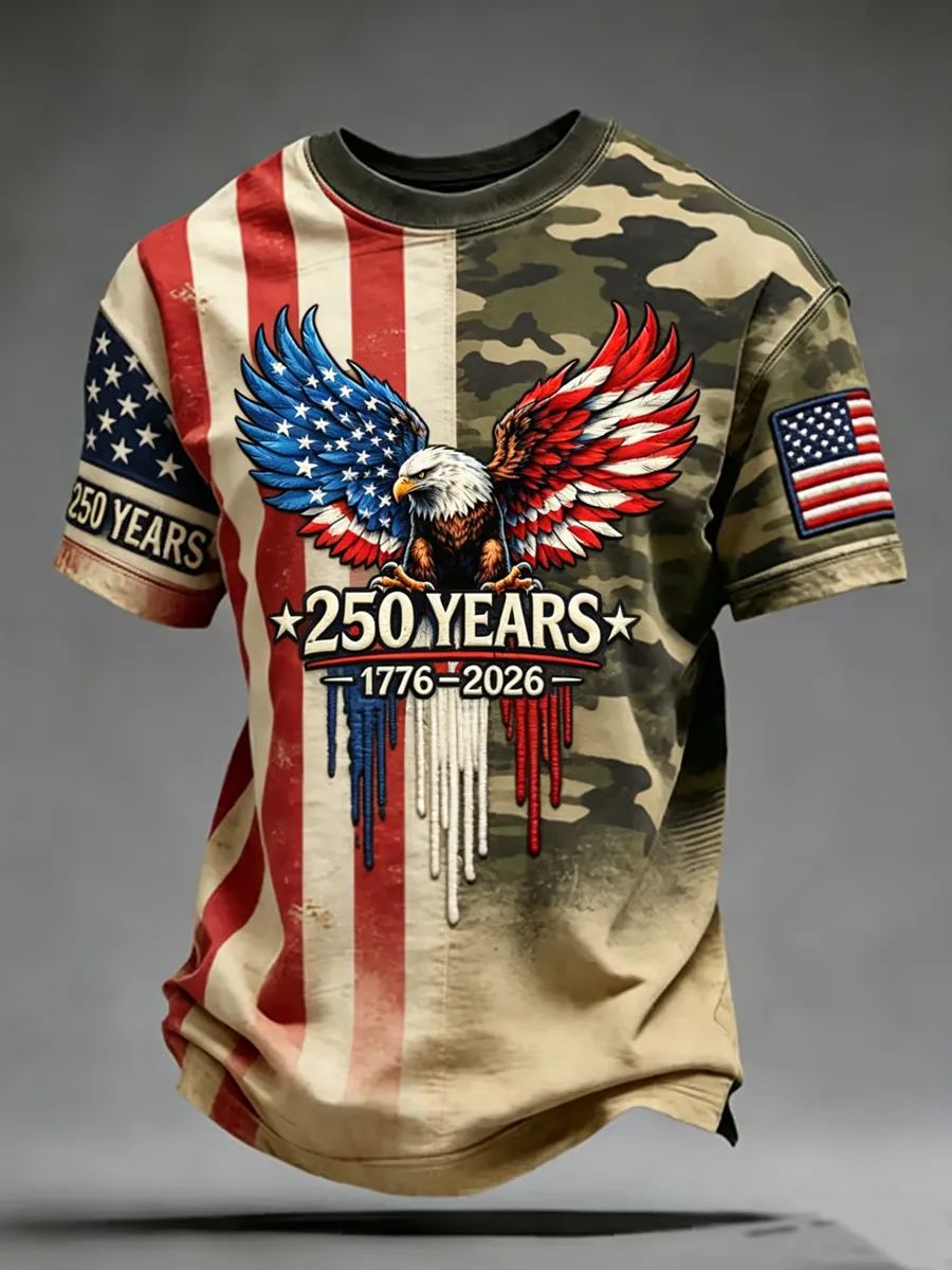 Men's America 250 Sky Tribute Printed Casual T-shirt