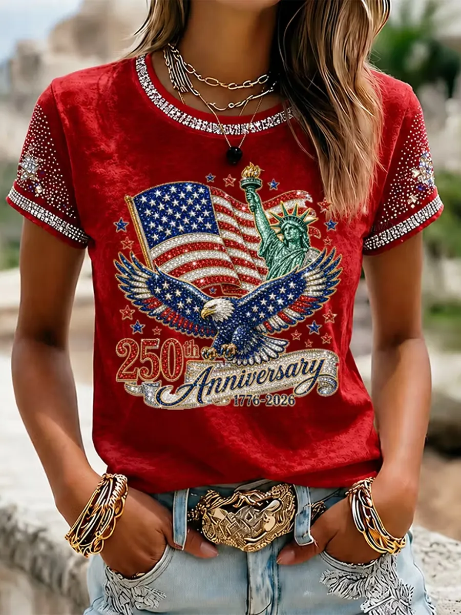 Women'S Crew-Neck T-Shirt — 250Th Anniversary Of The Founding Of The U.S.