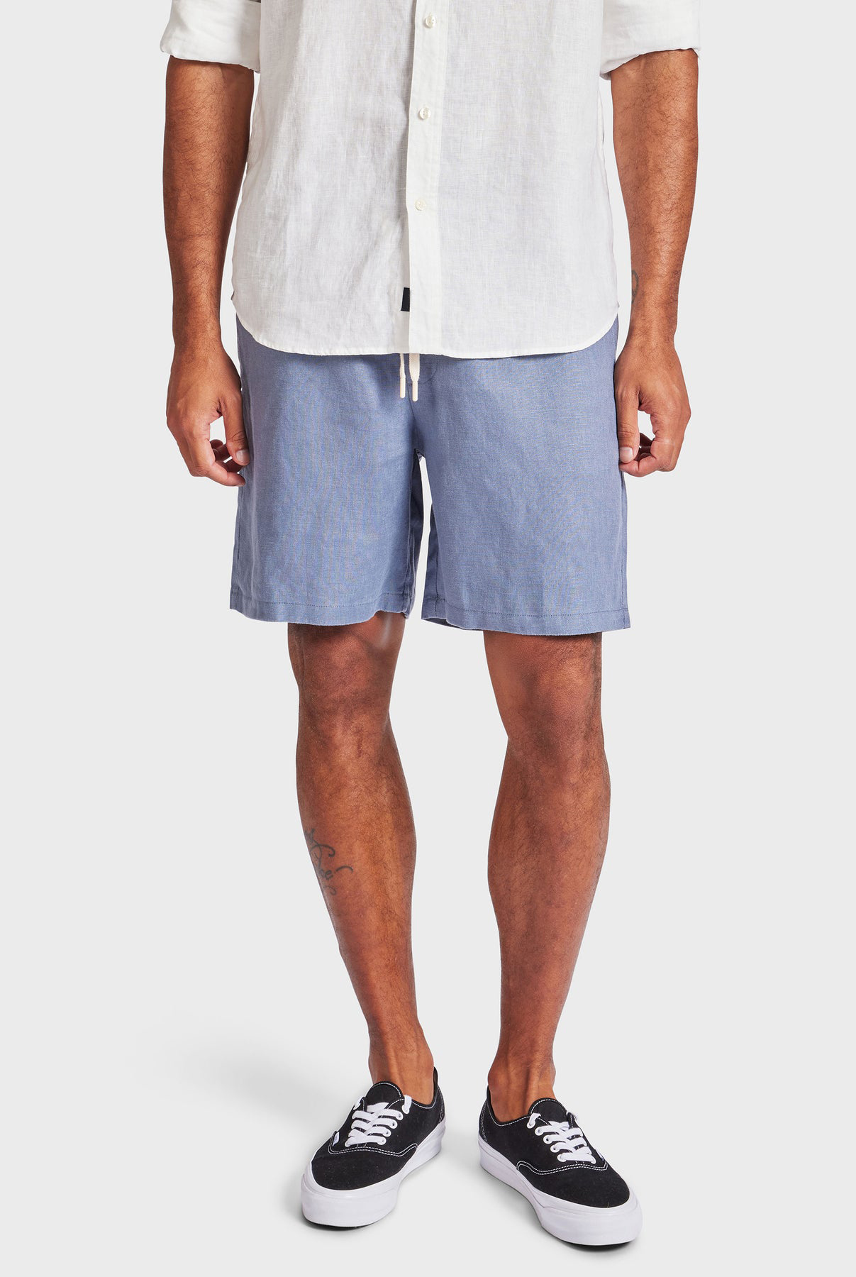 Jeff Linen Short-Ice grey