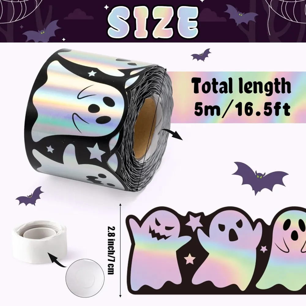 2Pcs Halloween Ghost Door And Window Decoration Stickers