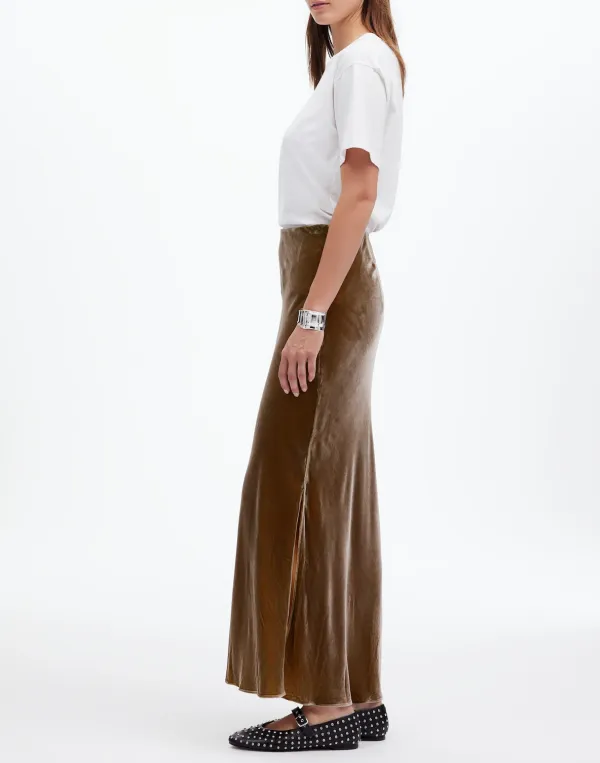 Elegant Velvet Maxi Slip Skirts
